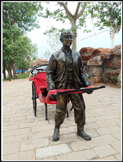 鑄銅拉車雕塑