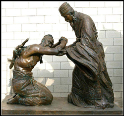 藺相如雕塑|負(fù)荊請罪銅像