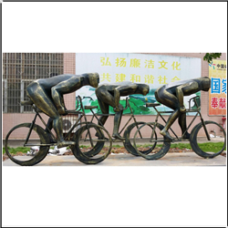 大型現(xiàn)代室外騎車人物銅雕塑